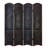 Solal Hinged Foldable Partition 4 Panel Scroll Partition Divider Screen with Faux Leather Detailing