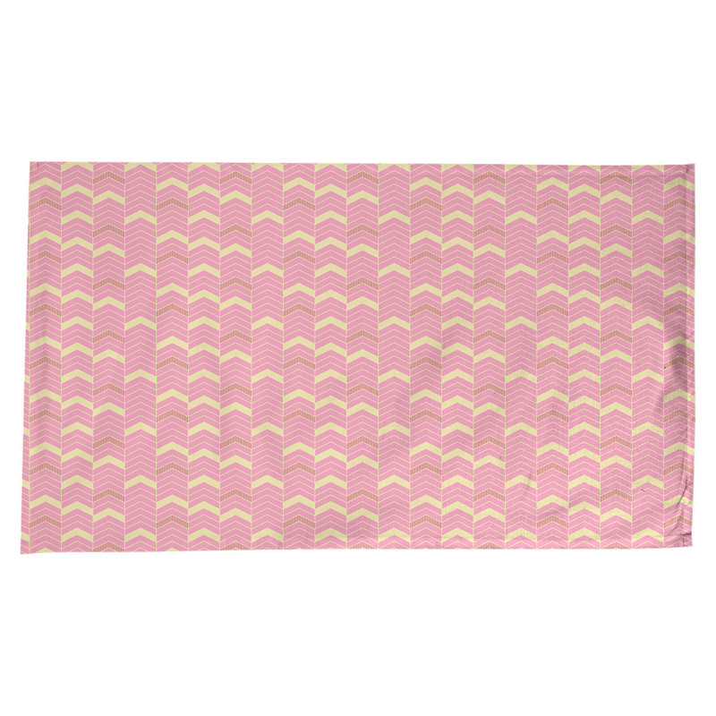 Nappe à chevrons à traits Stephenie, Jaune / Rouge / Rose