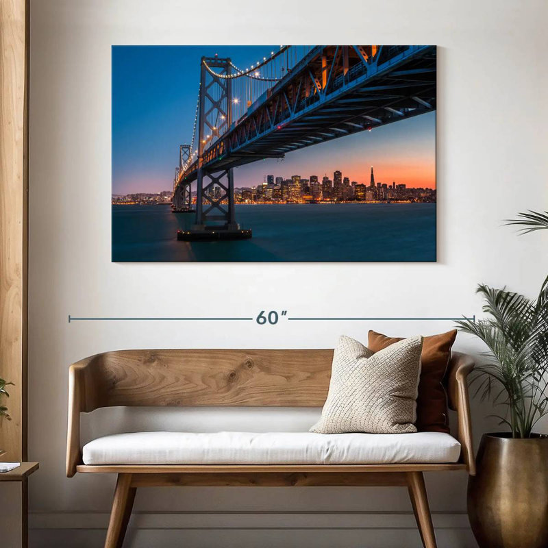 Lilie San Francisco Bay Bridge Sunset, 32" H x 48" W
