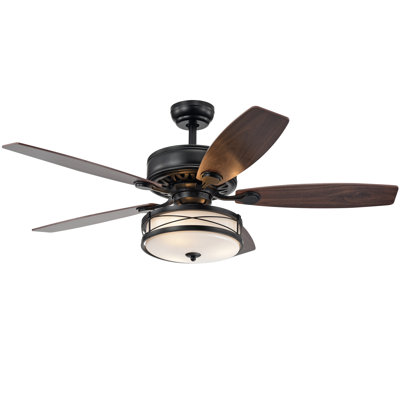 Ventilateur de plafond 52 pales 52 po avec télécommande et ensemble d'éclairage inclus Ulrey