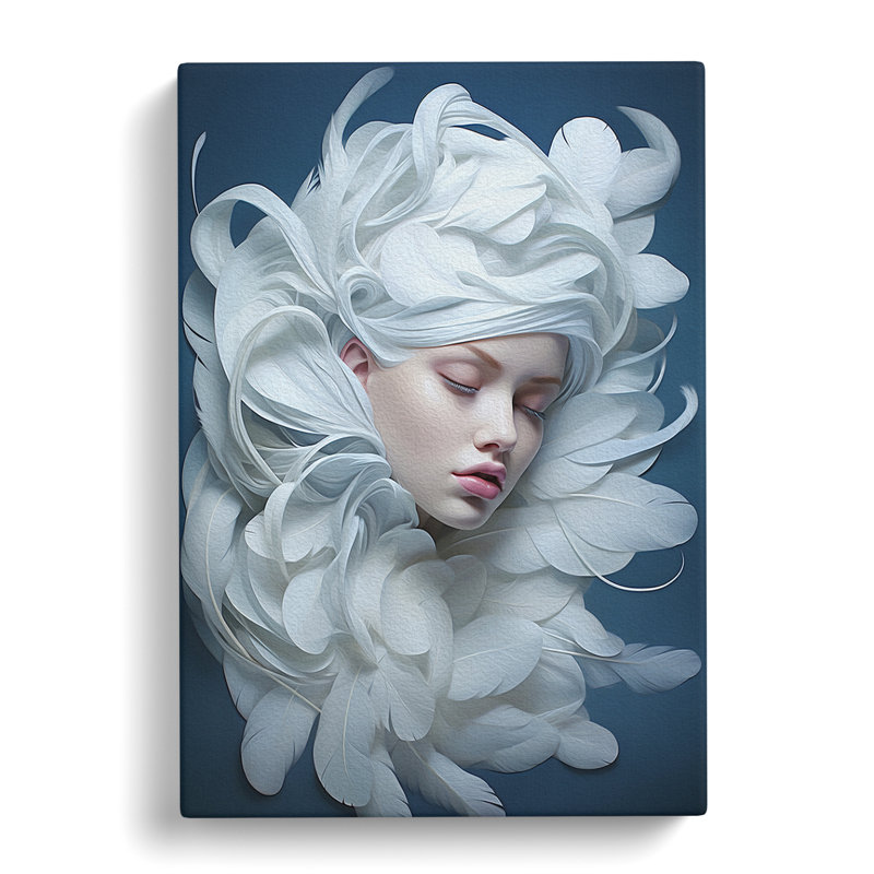 Feather Neo-Plasticism - Wrapped Canvas Print, 50cm H x 35cm W x 3cm D