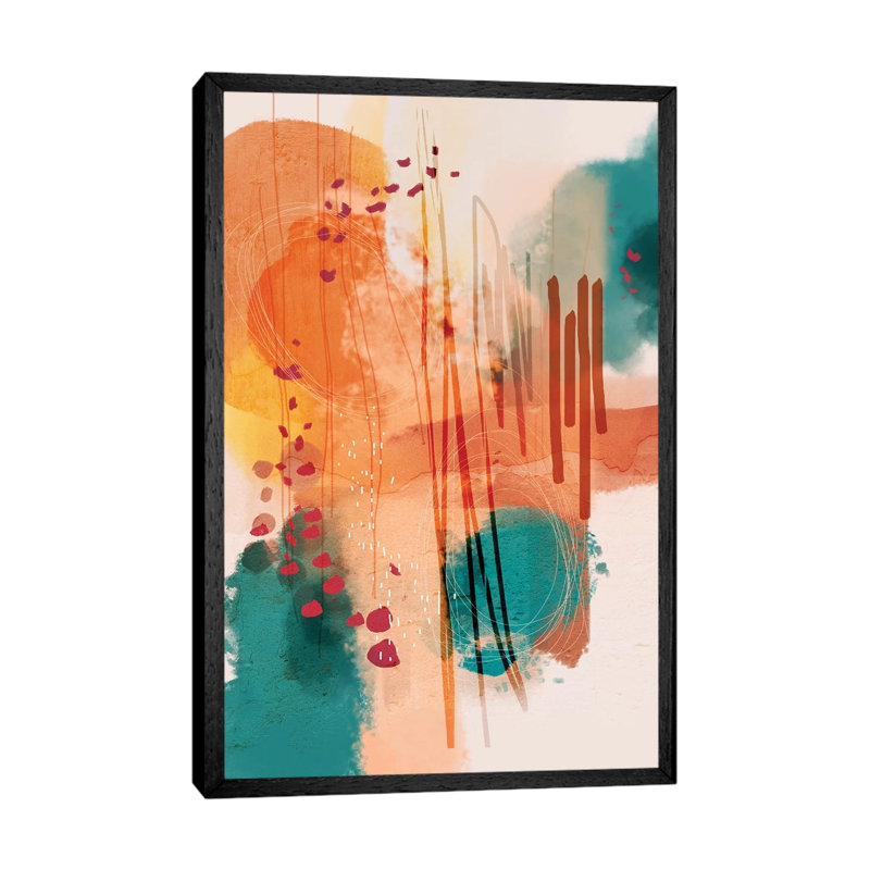 Sunset Beach - Painting on Canvas, Black Framed, 66.04 cm H x 45.72 cm W