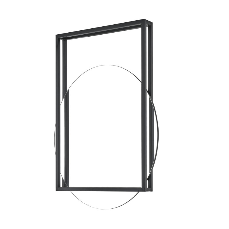 Miroir de salle de bain Pierre, Noir mat