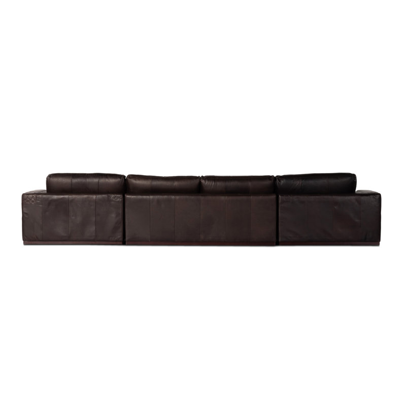 Colt Modular Chaise Sectional, Heirloom Cigar/Genuine Leather