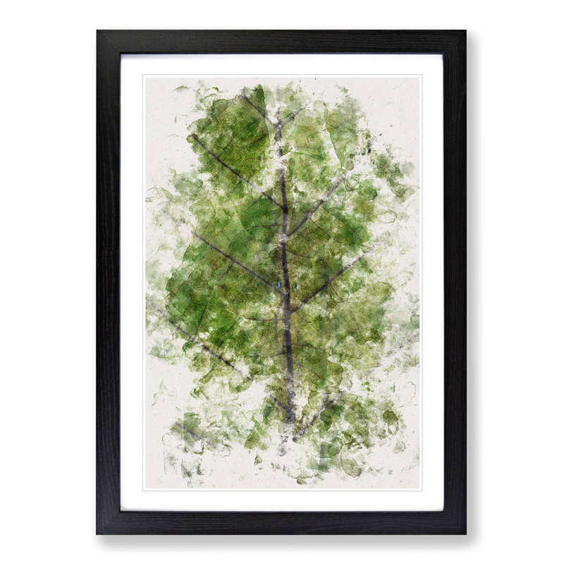 Leaf Lines - Framed Print, 63cm H x 45cm W x 2cm D, Black Framed