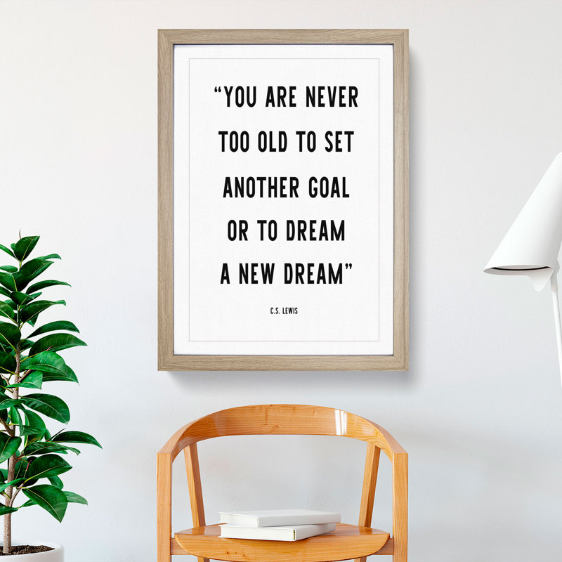 Dream a New Dream - Picture Frame Typography, Oak, 90cm H x 65cm W x 2cm D