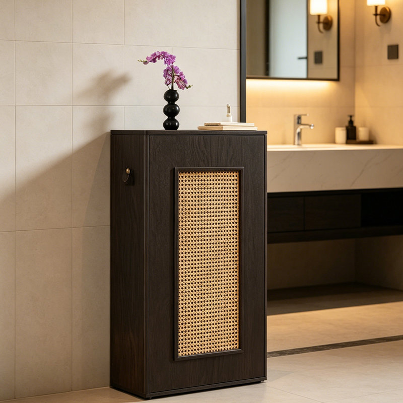 Armoire de rangement latérale escamotable de 7,87 po de diamètre avec rangement industriel en osier pour espaces étroits et petits espaces