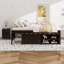  Lit de rangement double avec lit gigogne, 2 tiroirs, tablettes et table de chevet Orear-108840137