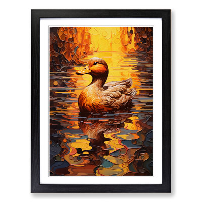 Duck Orphism - Single Picture Frame Print on Wood