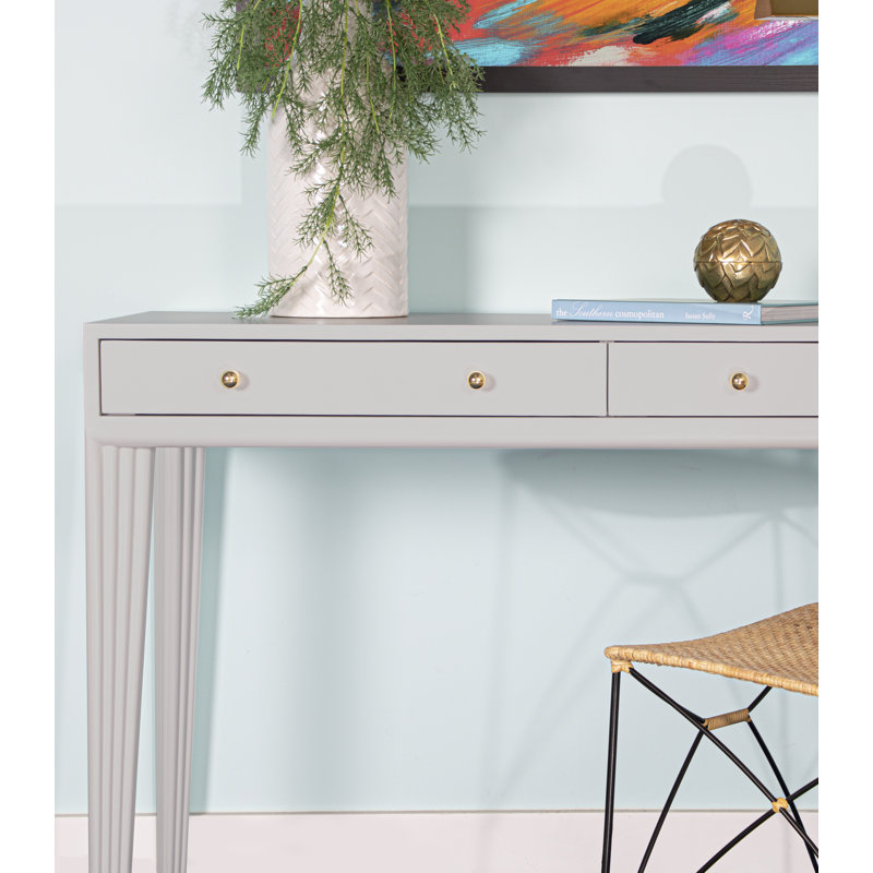 Barcelona Solid Wood Writing Desk, Black