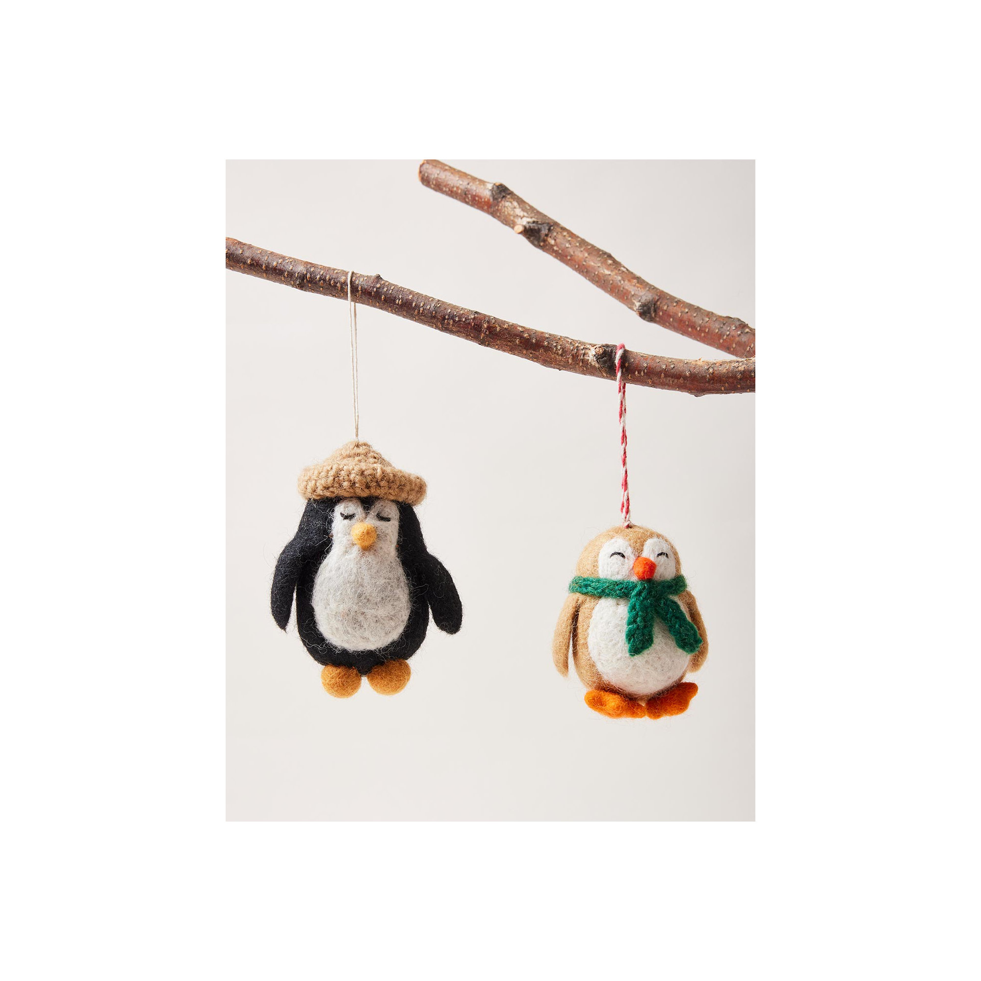Felted Festive Penguin Ornament - Penelope Penguin