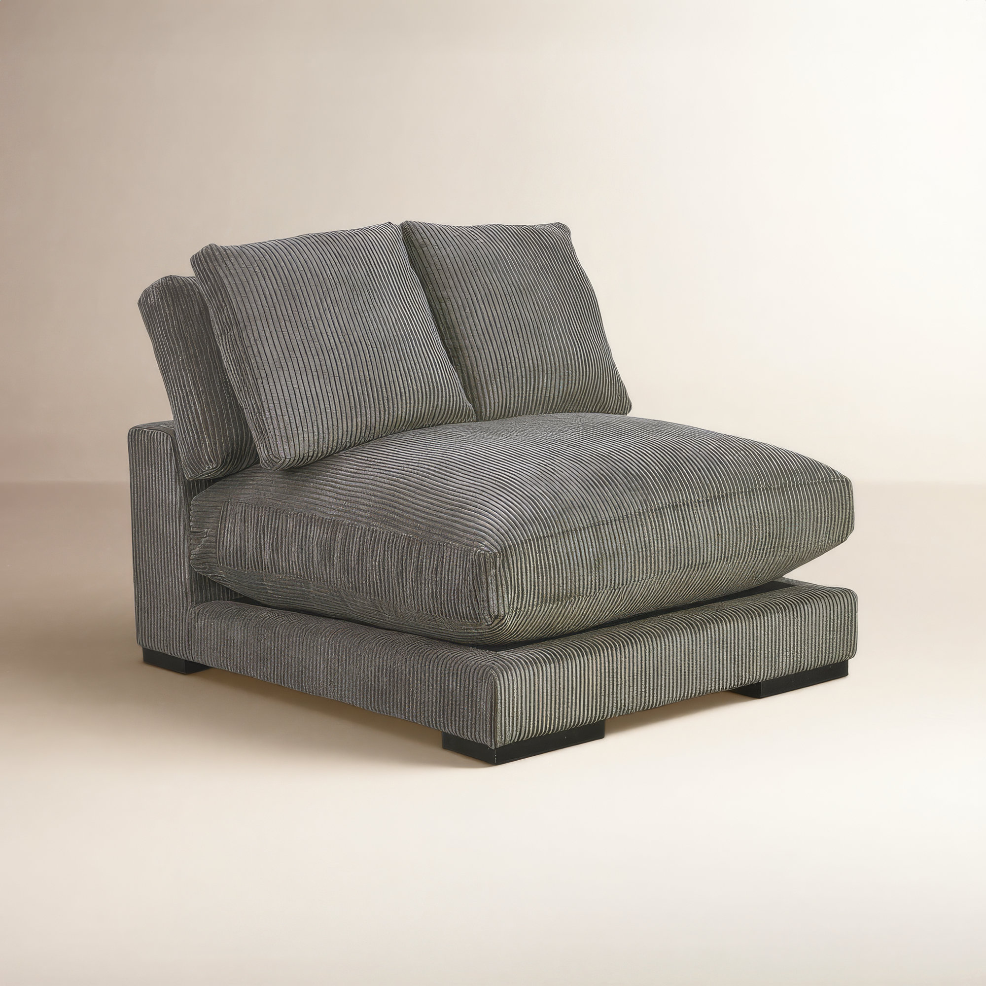 Lonsdale Upholstered Slipper Chair, Gray Corduroy