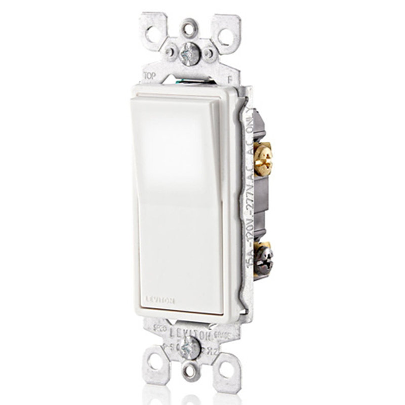 Leviton Decora 15 Amp Three Pole Rocker 3-Wattay Illuminated Switch Watthite 1 Pack