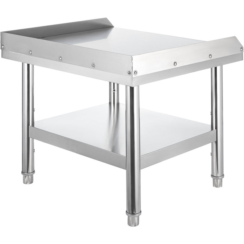 VEVOR 24'' Stainless Steel Adjustable Work Table with Undershelf