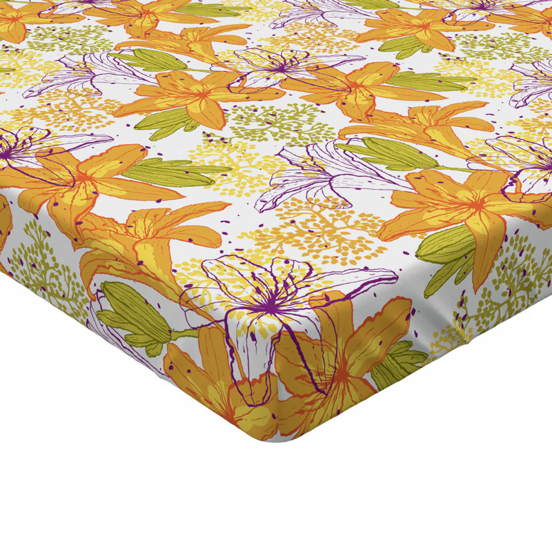 Microfiber Floral Fitted Sheet, Full Fitted Sheet