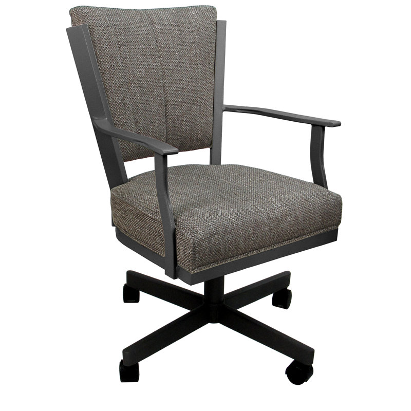 Chaise pivotante avec accoudoirs Damarkus, Gris