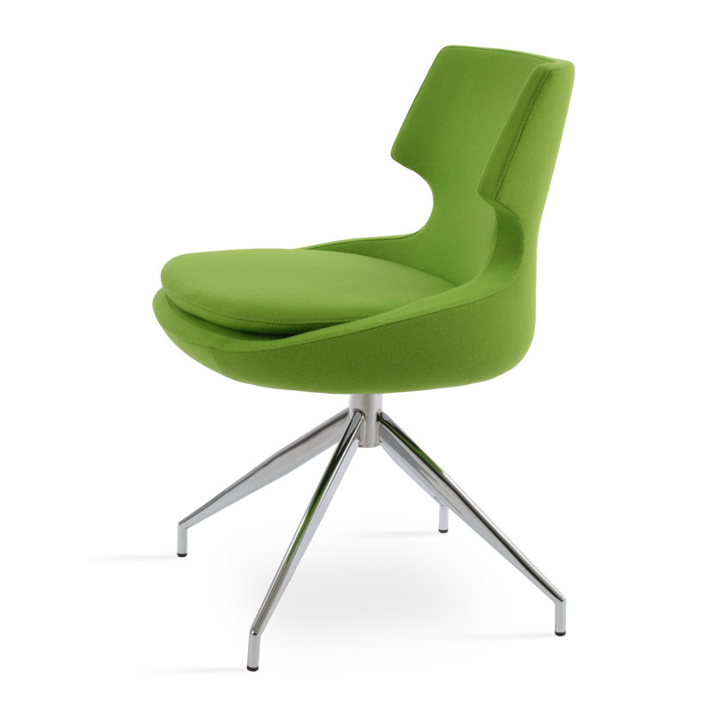 Patara Spider Swivel Chair in Wool, Pistachio