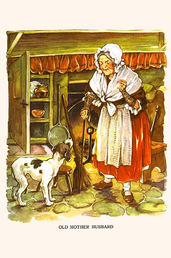 Vieille mère hubbard-impression de publicités, H 42 po x l 28 po x P 1,5 po