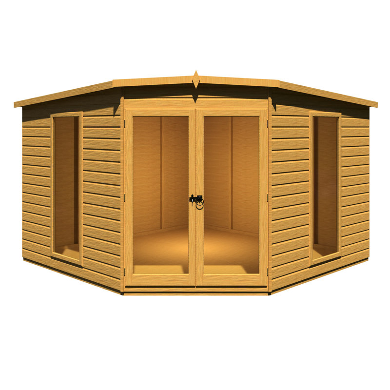 Barclay 10 ft x 10 ft Shiplap Corner Summerhouse Installed Including Base