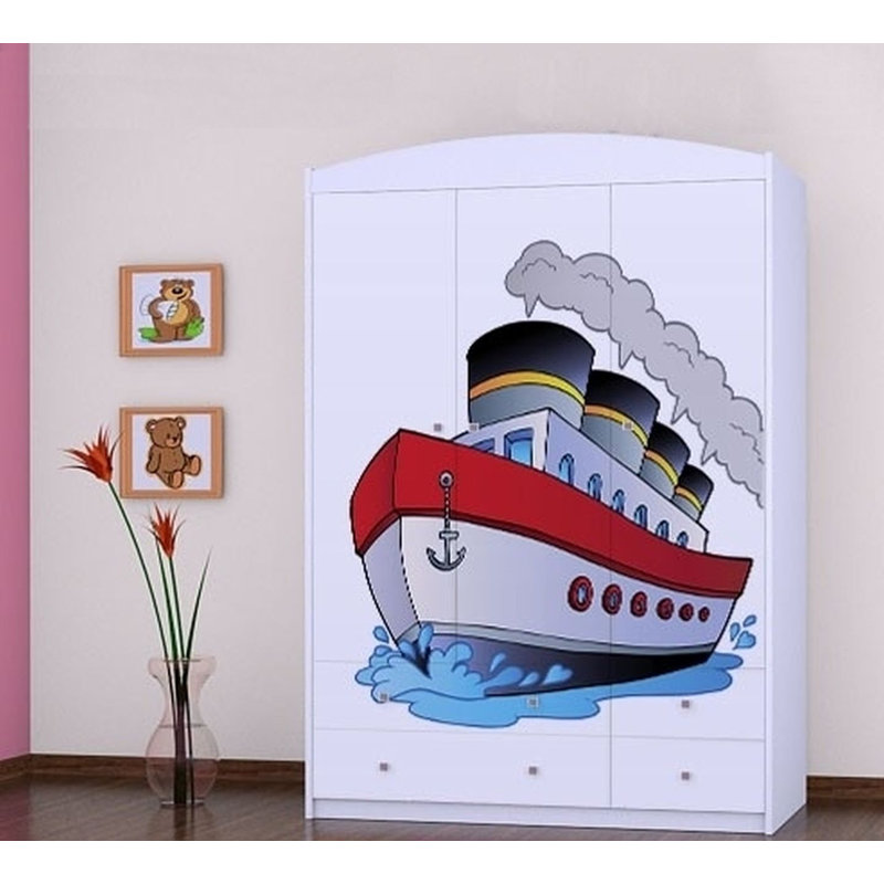Jeb 3 Door Wardrobe, White