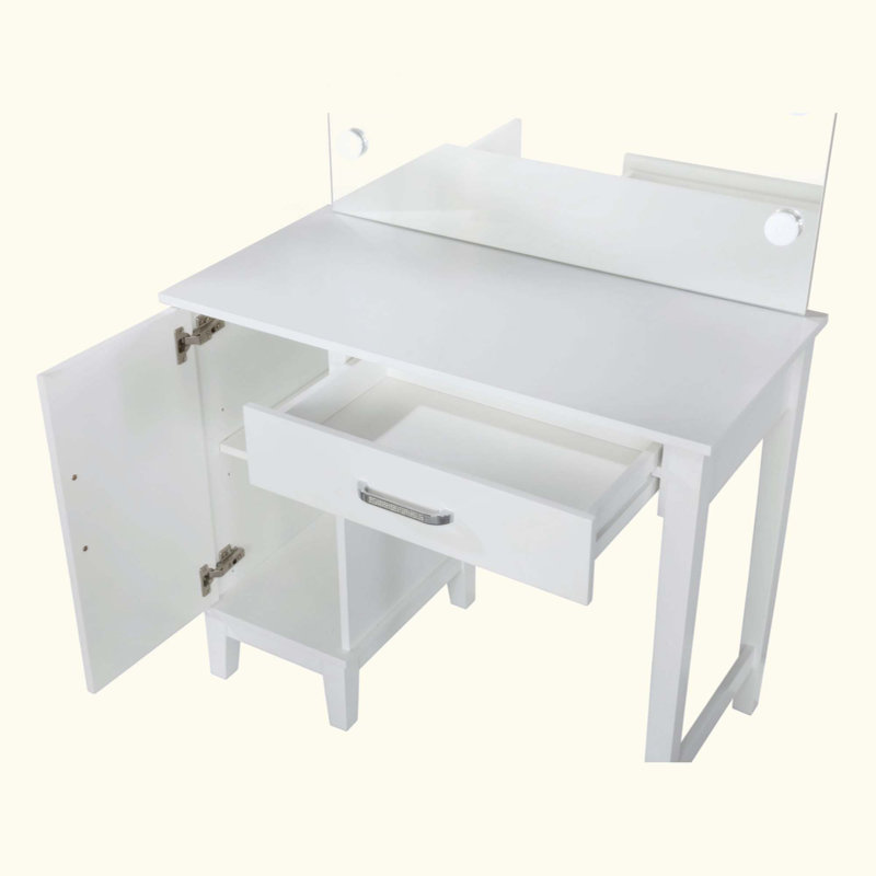 Vanity Set With Lighting And Stool