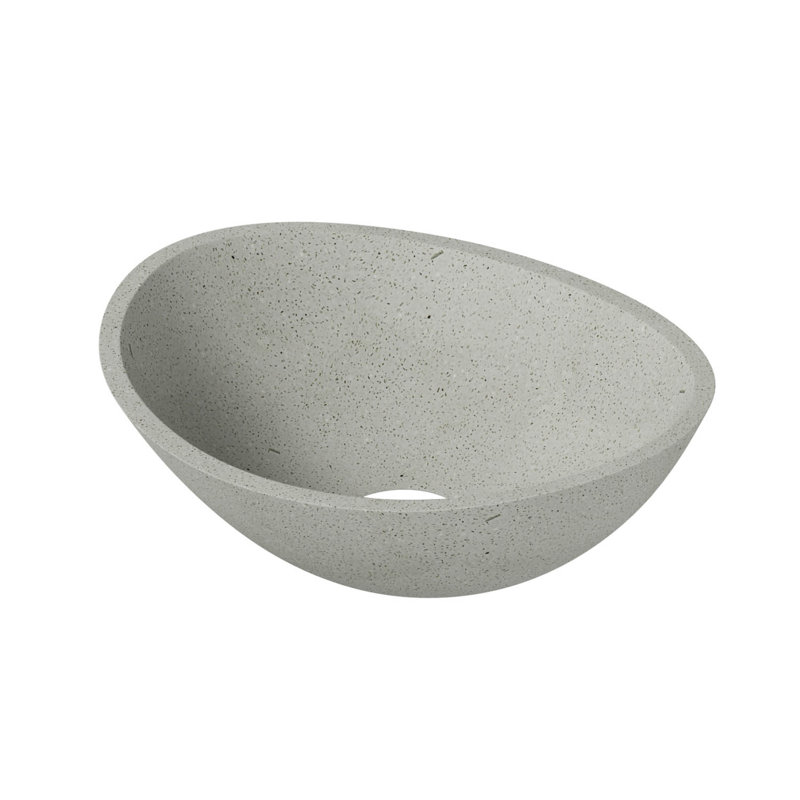 Lavabo vasque ovale en béton moderne de 13 po x 16 po Fabiola