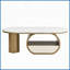 Table basse moderne ovale avec pieds en métal doré pour le salon, le rangement peu encombrant Assemblage facile-1652042366