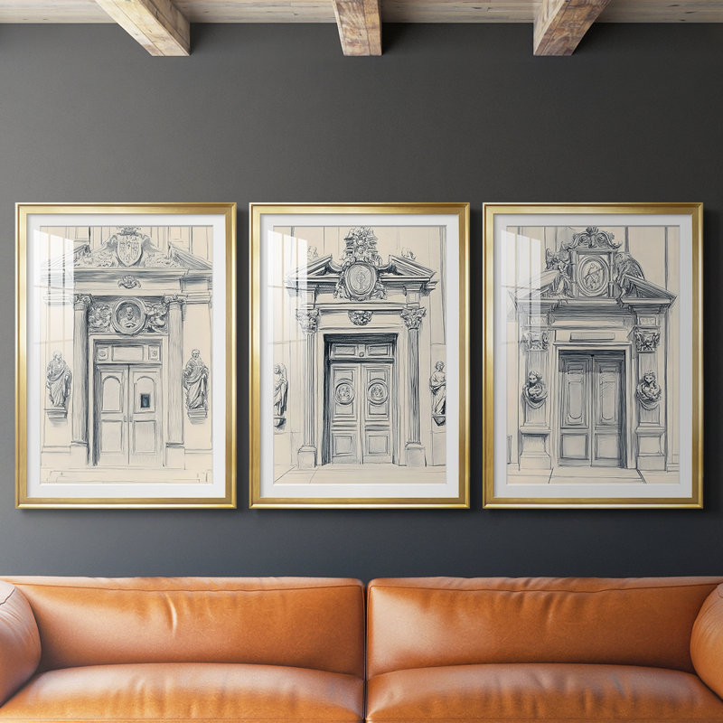 LANDSCAPES Series XXVI  -Custom Framed  Premium Print W Matt - 3 Pieces, 21" H x 30" W