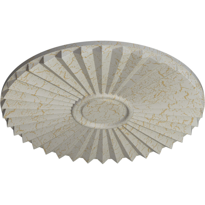 Endurathane Shakuras Ceiling Medallion, 19 3/4"OD x 1 3/8"P (For Canopies up to 5"), Hand-Painted Pot of Cream Crackle Finish