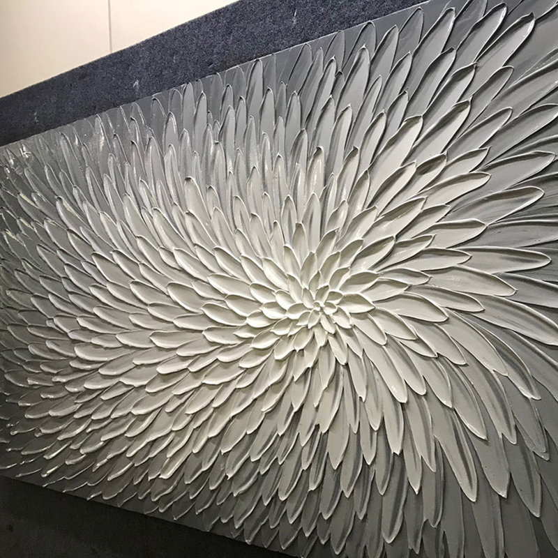 Peintures à l'huile abstraites texturées - gris, Gris