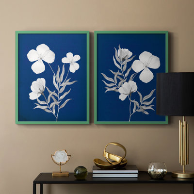 Indigo Sketch I-Premium Framed Print -Ready to Hang - No Nails Required - No Nails Required