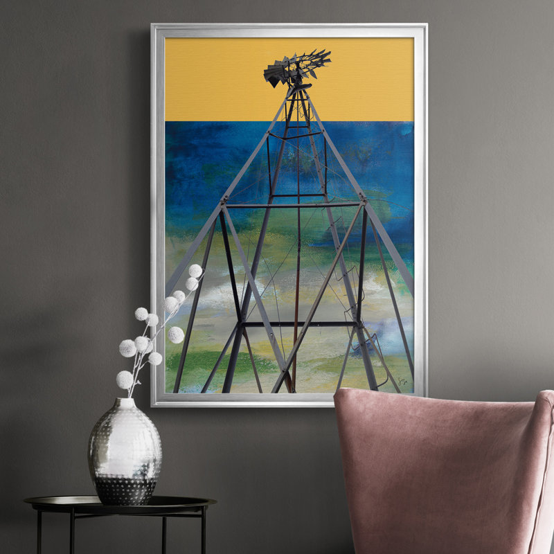 «Windmill Abstract», impression sur toile encadrée, H 30,5 po x l 22,5 po x P 1 po, Argent