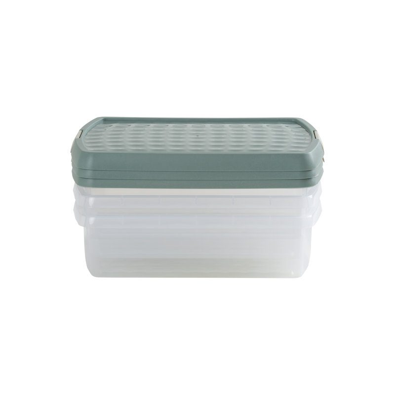 Wham Clip 8.5L Rectangular Plastic Storage Boxes with Secure Clip Lock Lids. L:39 x W:29 x H:10.5cm Clear/Stone/Slate Grey