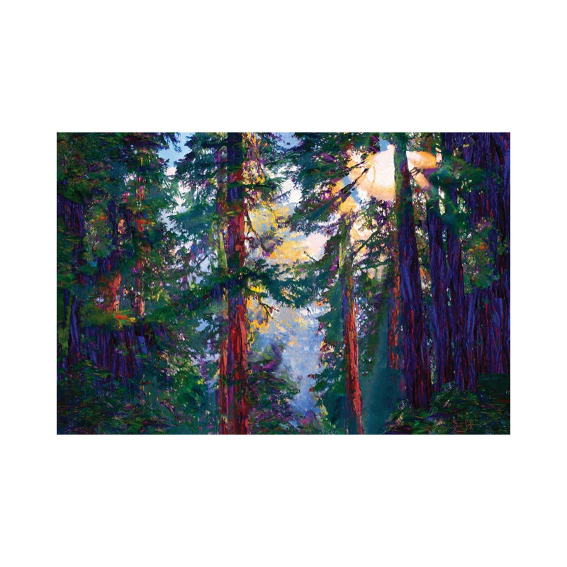Sunlight Through Trees - Wrapped Canvas Painting, 20.32 cm H x 30.48 cm W