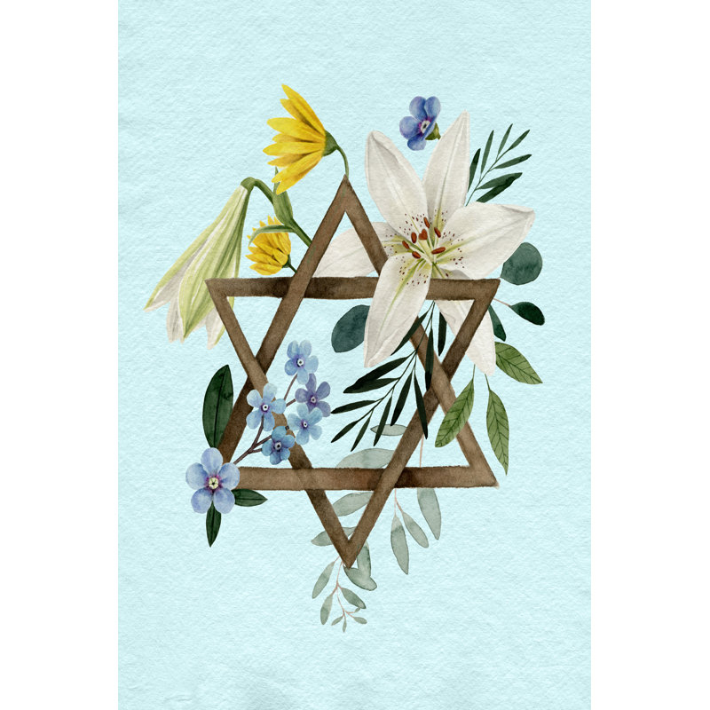 Floral Hanukkah I by Grace Popp - Wrapped Canvas Art Prints, 46cm H x 30cm W