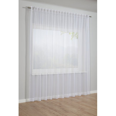 Schal Mit Gardinenband, Voile Uni