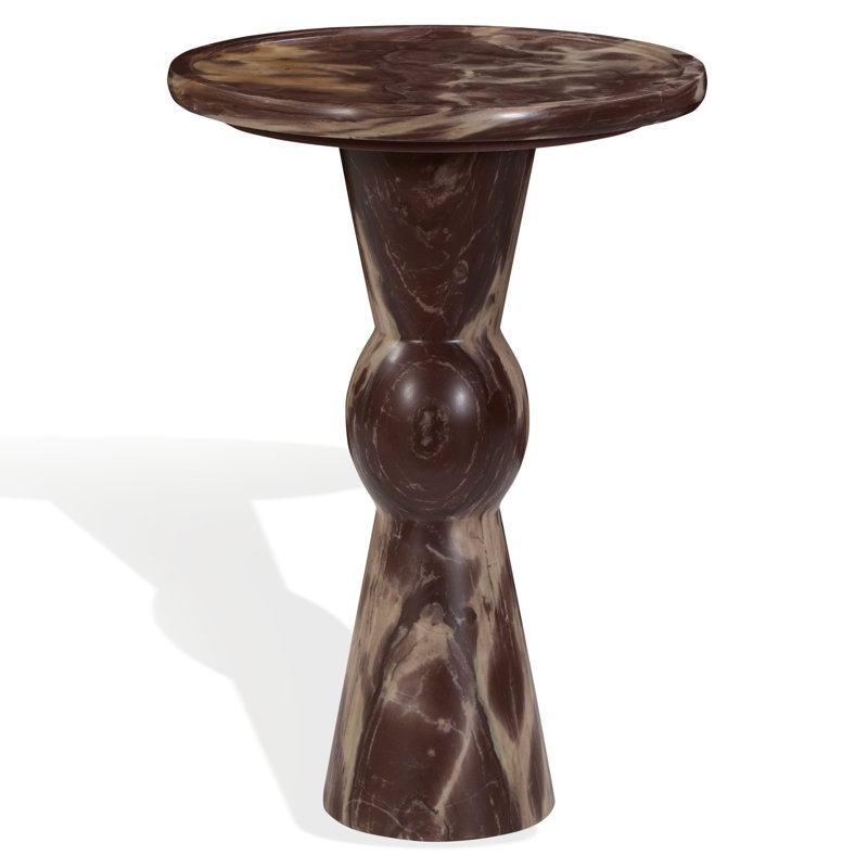 Table d'appoint ronde en marbre Zuria, Marron