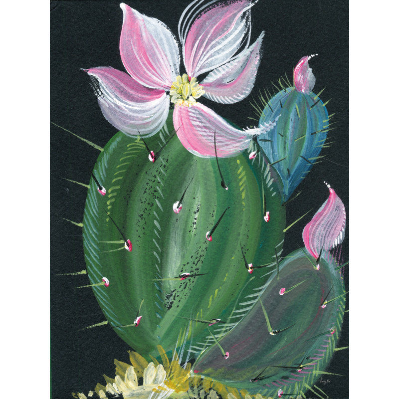 «Cactus I sur toile» par Kristy riz, H 16 po x l 12 po