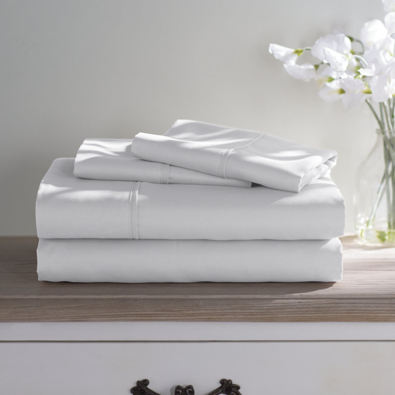 Soft Microfiber Sheet Set - Basics by Wayfair™, Queen Sheet Set with 2 Pillowcases, White
