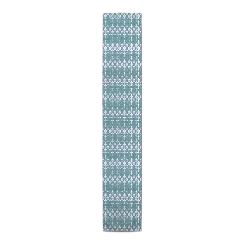 Chelene Rectangle Striped Polyester Table Runner, 16" D x 90" L, Blue, Botanical
