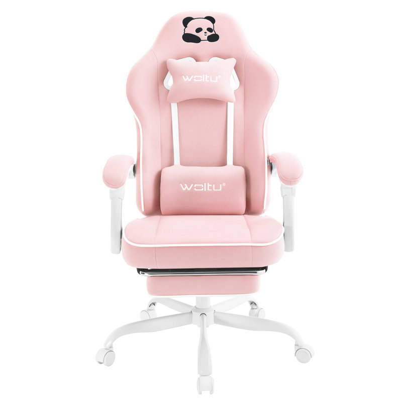 Gaming Chair With Pocket Spring Cushion, Gaming Armchair 150 Kg Load Capacity, Ergonomic Swivel Chair, Gamer Chair With Head Cushion, Lumbar Cushion, Footrest, Mesh Fabric