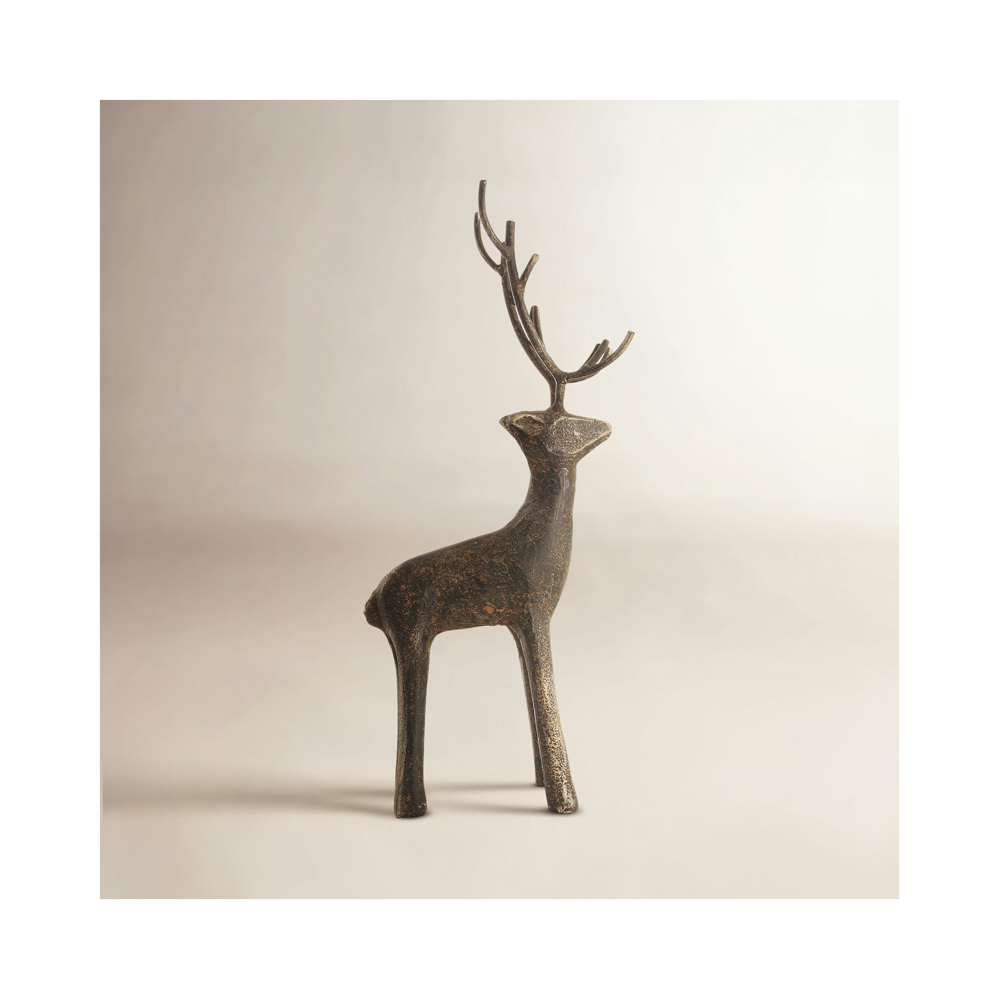 Cast Iron Standing Deer Figurine