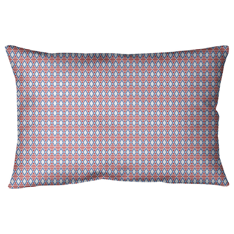 Coussin lombaire géométrique, Rouge / blanc / bleu