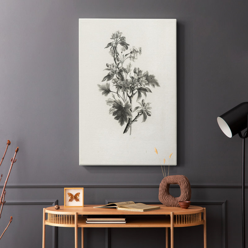 Motif floral rétro vintage CCXXXIV - Cavas enveloppés de galerie, H 36 po x l 24 po