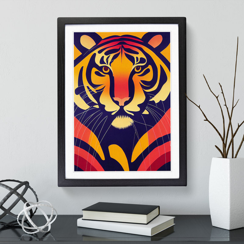 Tiger - Framed Print, Black, 64cm H x 46cm W x 2cm D