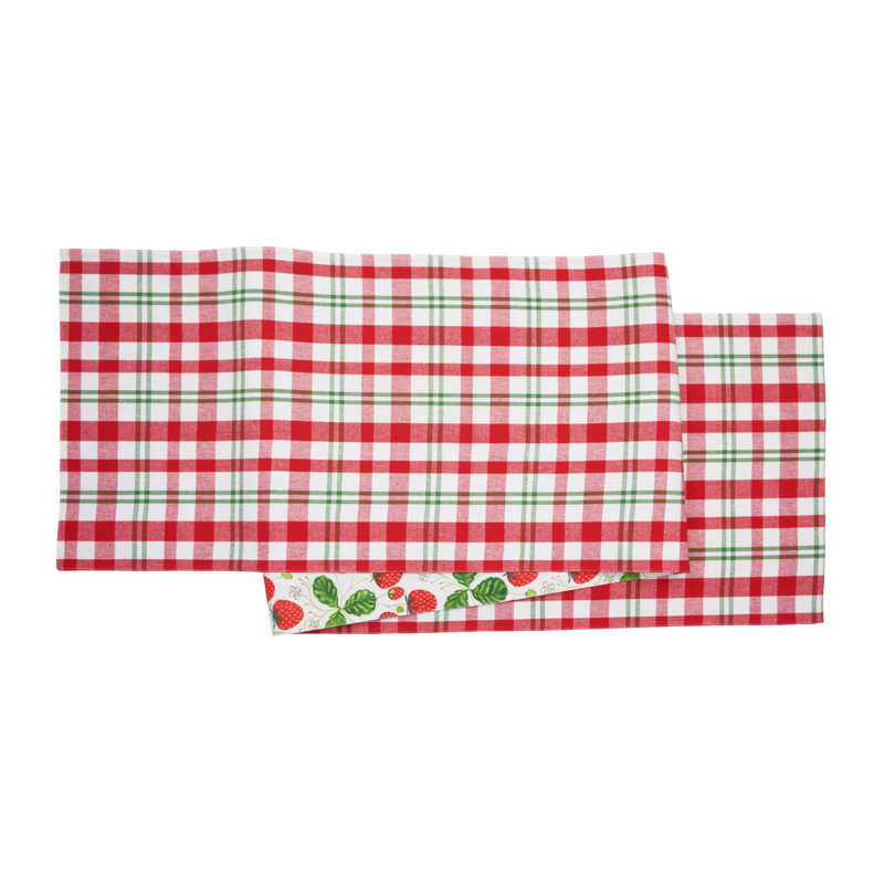 Strawberry Patch & Plaid Table Runner