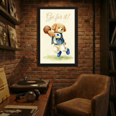 Animals Teddy Bear Playing Basketball With Ball