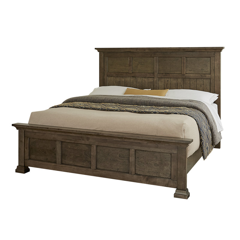 Window Pane Solid Wood Bed, Queen, Warm Natural
