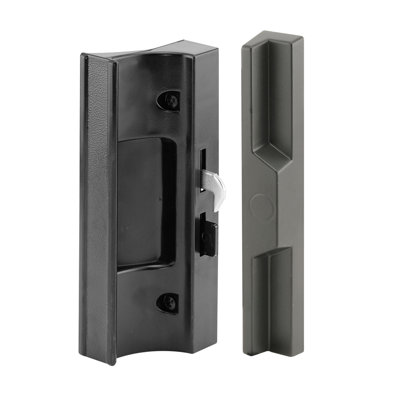 Prime-Line Sliding Door Handle, 4-15/16 in. Hole Centers, Black (Single Pack)
