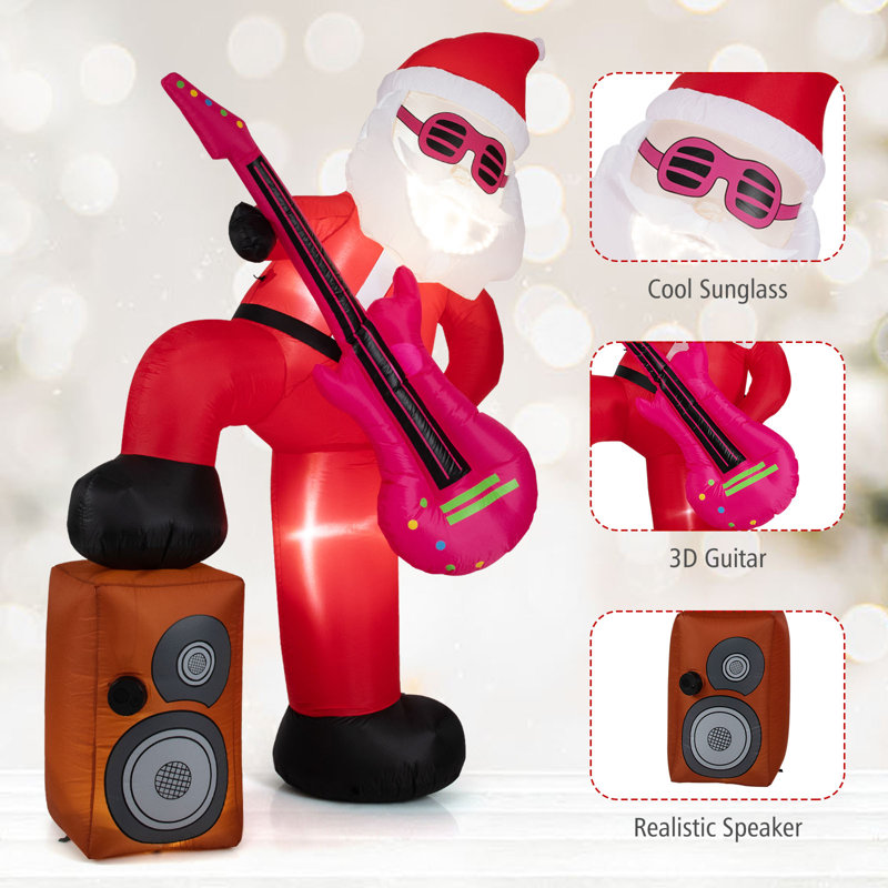  Multicolore père Noël gonflable d'extérieur de 8,4 pi avec lumières DEL synchronisées